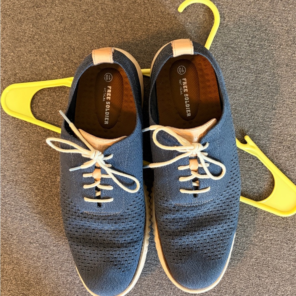 Cole Haan Blue and Tan Sneakers
